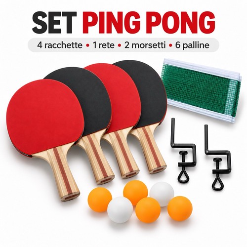 Set ping pong con racchette - ping, 4
